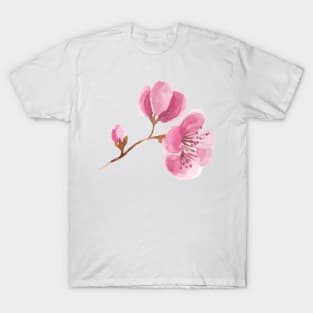 Pink  Cherry Blossom watercolour T-Shirt